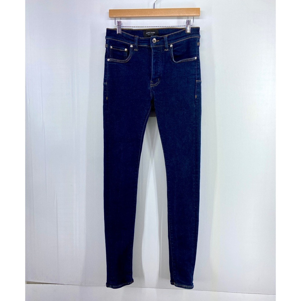 Purple‎ Brand Mens Low Rise Skinny Fit Stretch Denim Jeans Dark Blue Wash 29x32
